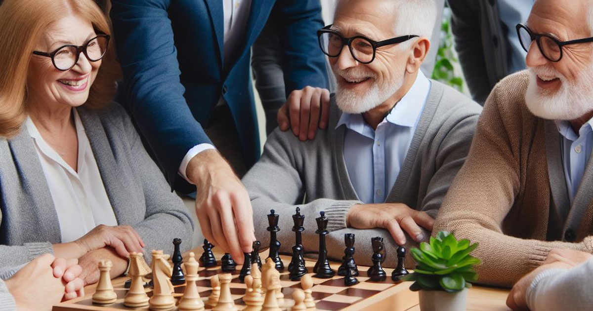 چند نفر بزرگسال درحال بازی شطرنج