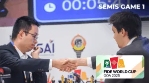 وی یی با قربانی‌گیری درخشان در برابر اسپنکو به تساوی رسید | نیمه‌نهایی مسابقات شطرنج جام جهانی آغاز شد